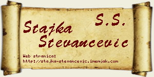 Stajka Stevančević vizit kartica